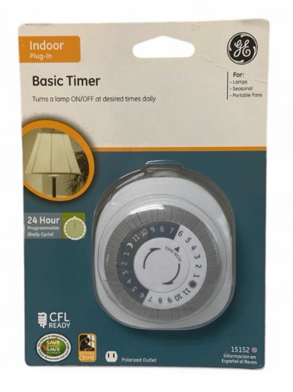 GE 15152 Indoor Plug-In Timer Mechanical 24-Hour Outlet Switch NIB